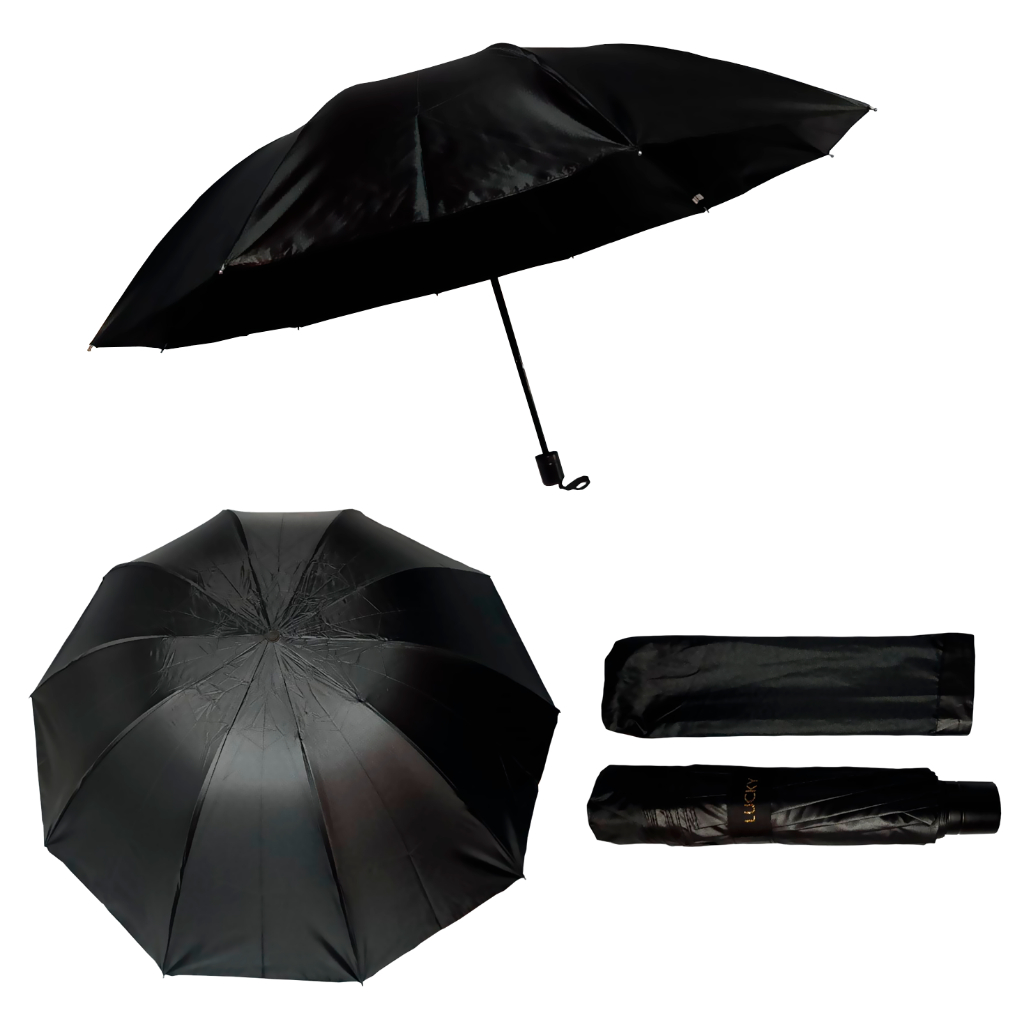 Guarda Chuva Original Grande Contra Vento Cabe Na Bolsa Homem Mulher Preto Reforçado Lucky