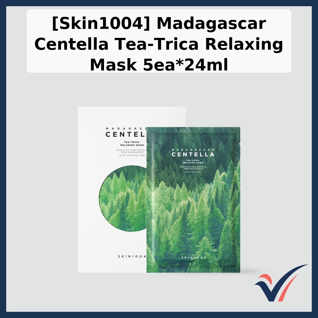 [Skin1004] Máscara Relaxante Madagascar Centella Tea-Trica 5ea * 24ml/Facial Coreana/Tratamento Por vibepick