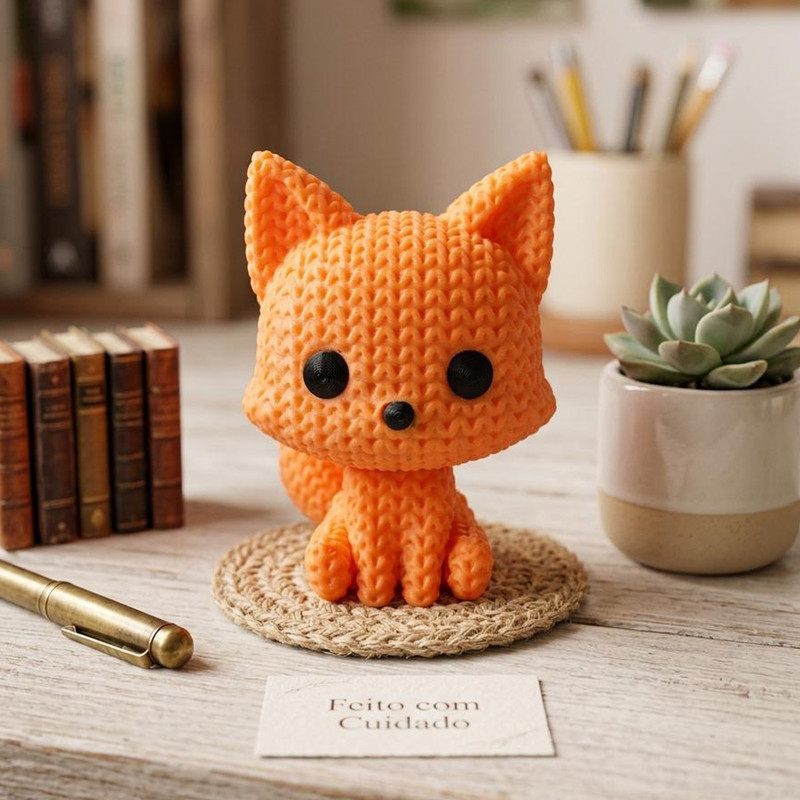 RAPOSA DECORATIVA ESTILO TRICO MINIATURA PRESENTE DECORAÇÃO QUARTO FESTA INFANTIL