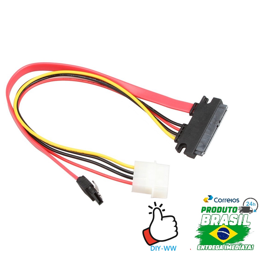 cabo rígido de dados para cabo profissional de pc 40cm 15 + 7 pinos de dados de alimentação para 4 pinos ide power sata