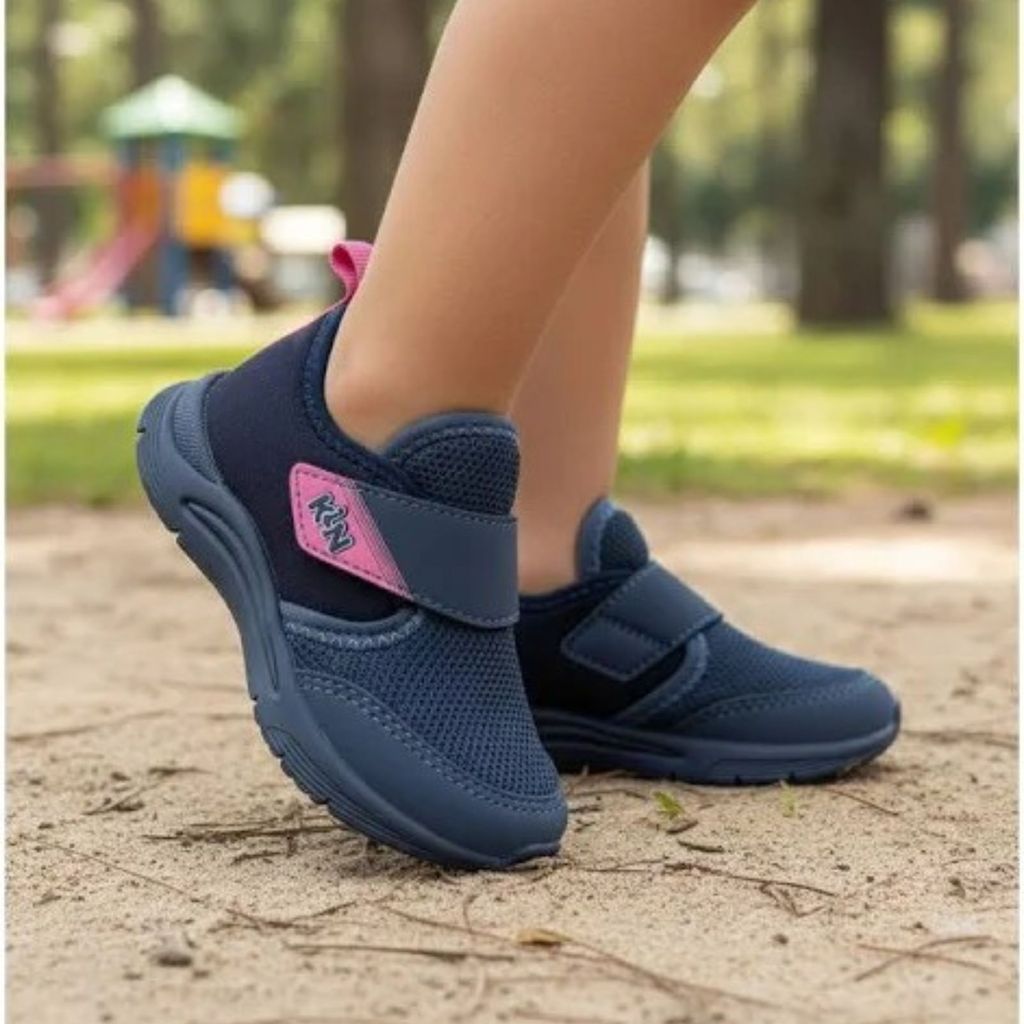 TENIS KLIN MENINA ESCOLAR MARINHO ROSA NEW SPORT MINI