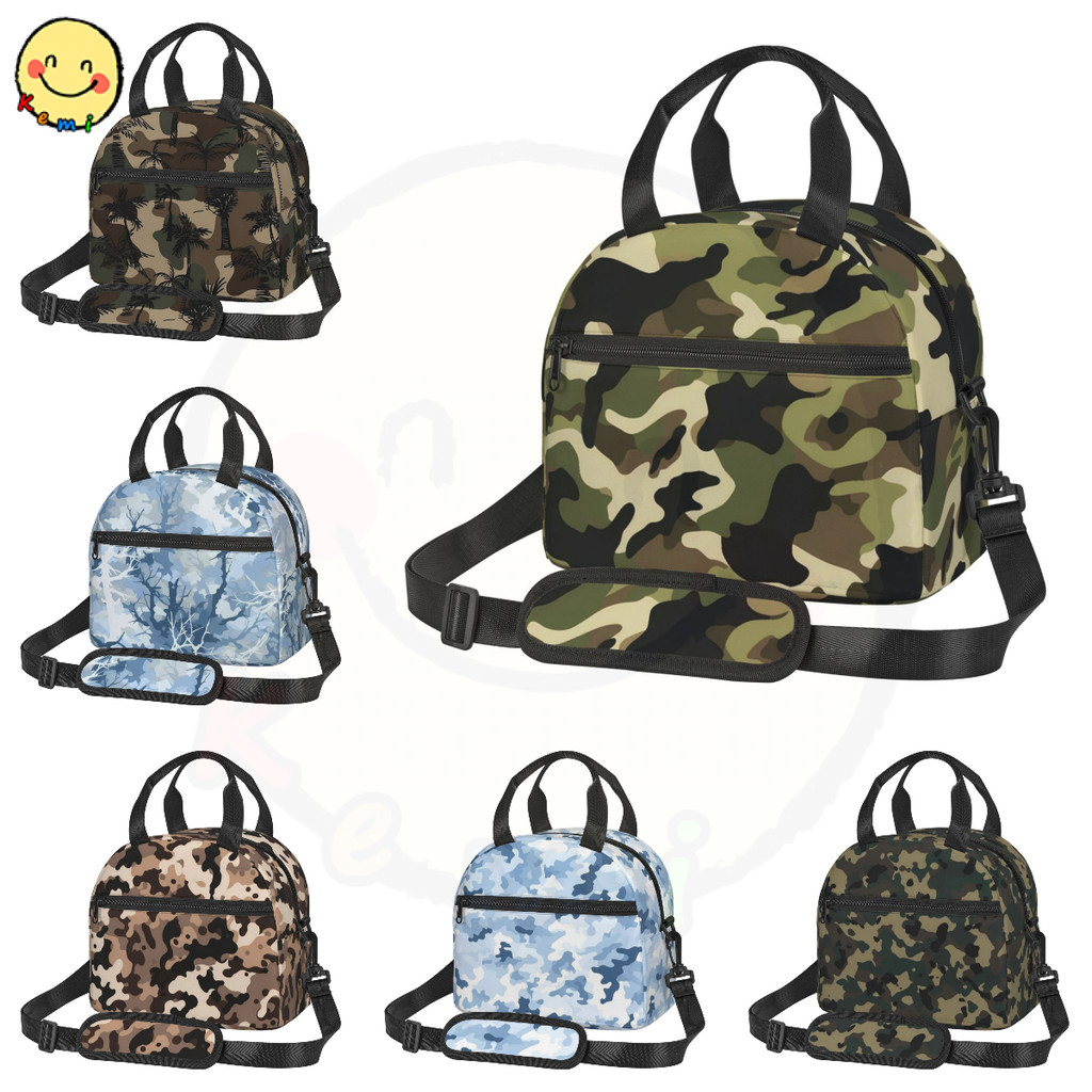 Lancheira Isolada Camuflada Para Mulheres/Homens Sacola Térmica À Prova De Vazamentos Congelável Com Alça De Ombro Ajust