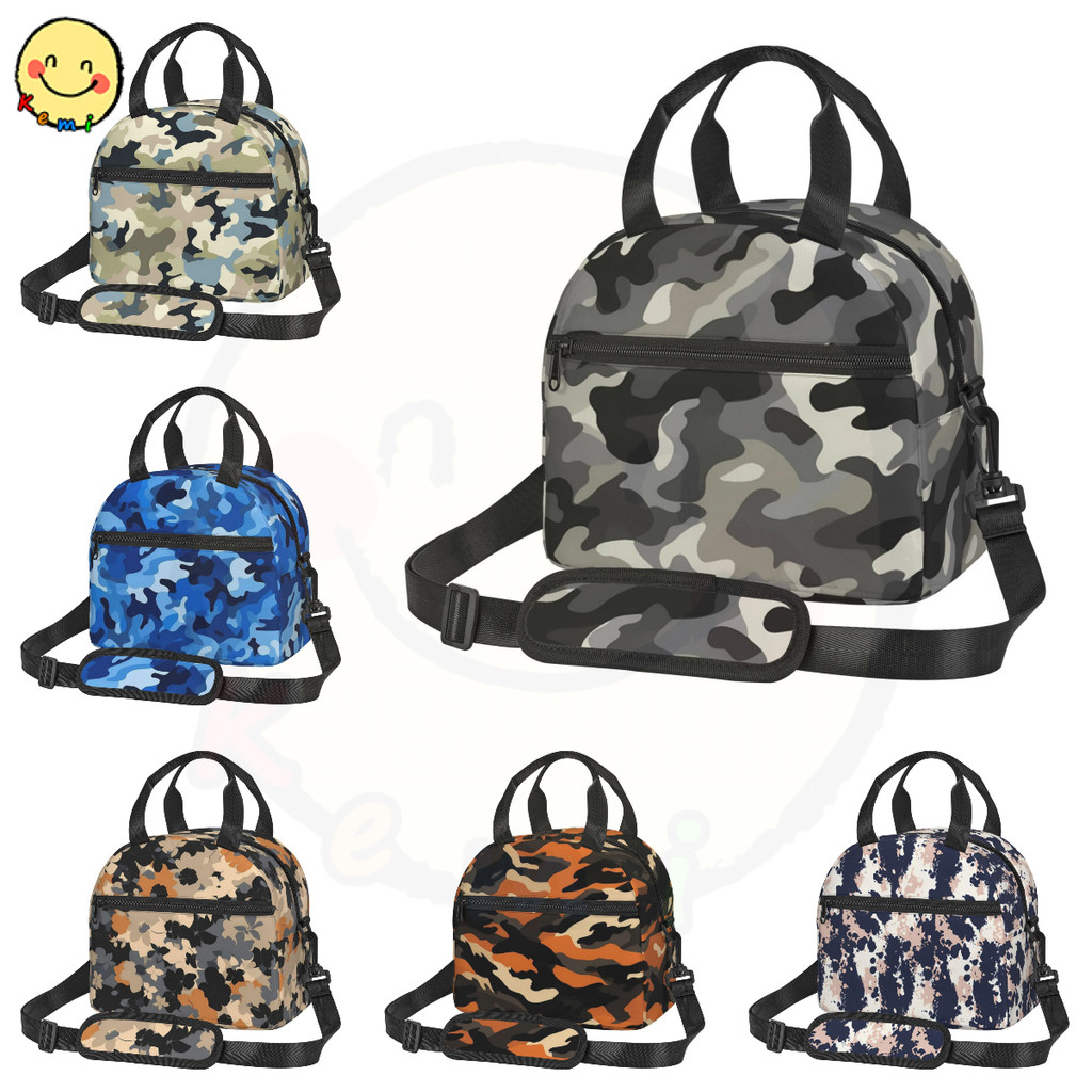 Lancheira Isolada Camuflada Para Mulheres/Homens Sacola Térmica À Prova De Vazamentos Congelável Com Alça De Ombro Ajust