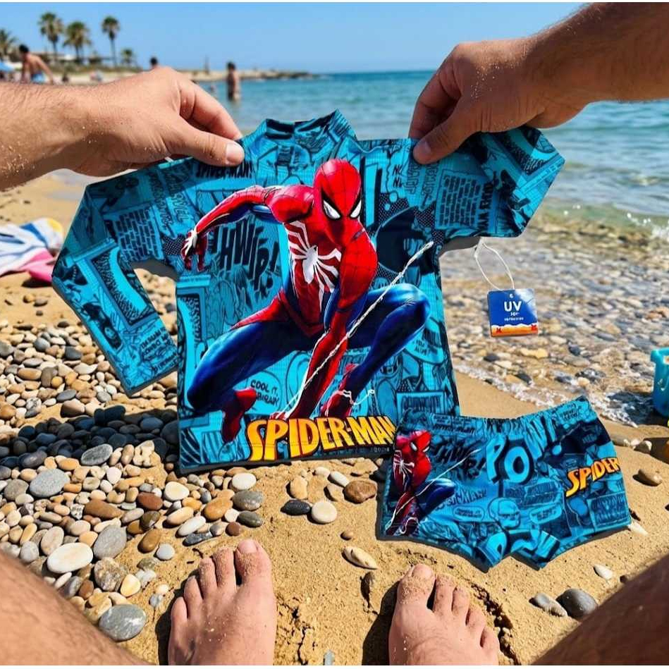 Kit Praia Infantil Proteçao UV 50+ Lycra Camisa Manga Longa Sunga Menino Moda Praia Tam 2 a 8 Anos.