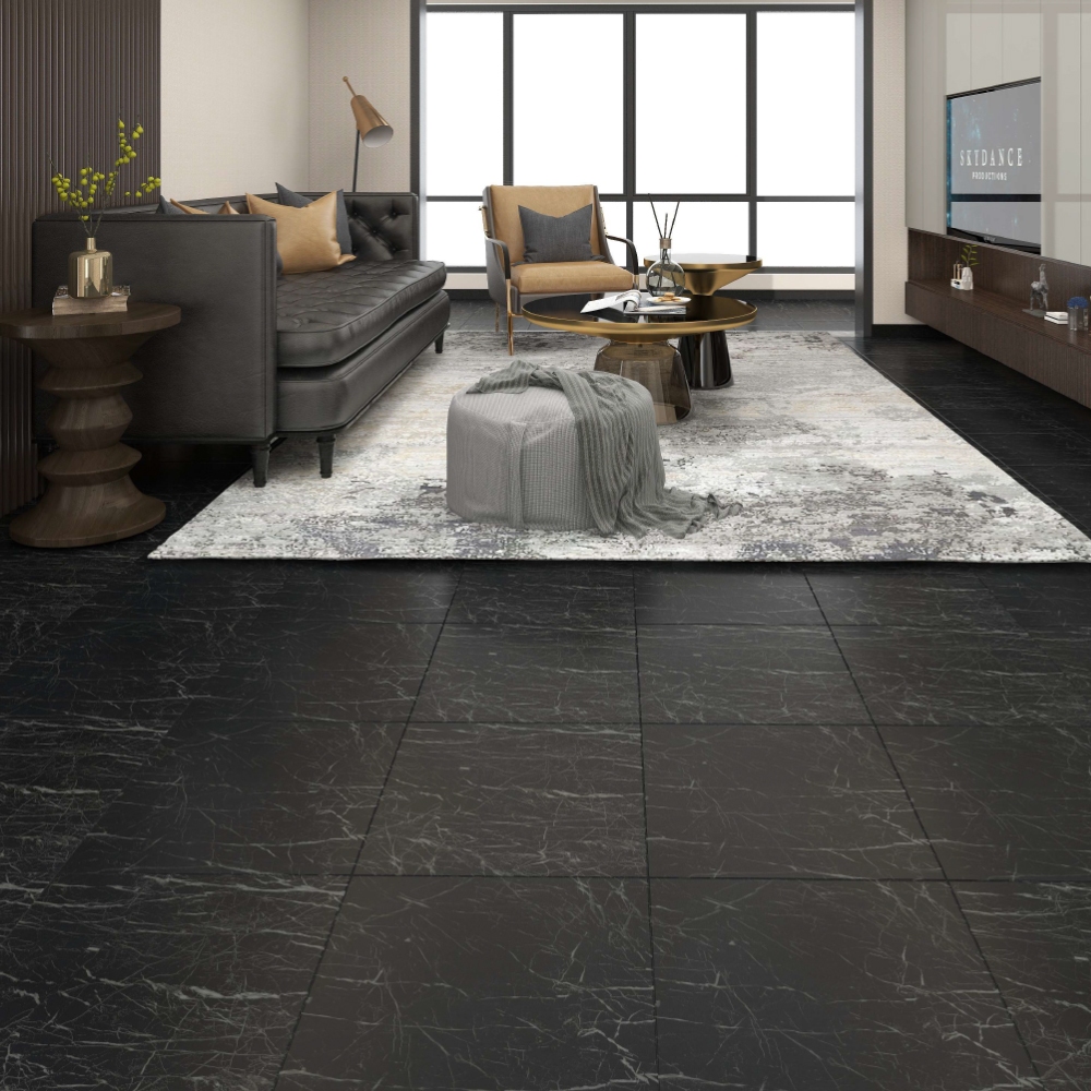 Piso Vinílico Mármore Adesivo 45,5x45,5cm - 2mm Autoadesivo Antiderrapante Impermeável Fosco Texturizado UV