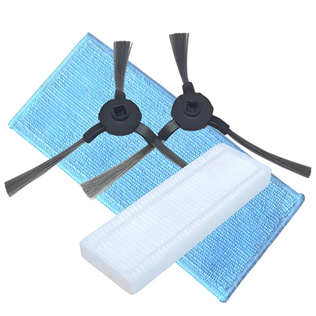 Kit Escovas Filtro E Pano Mop Compatível com Robô Aspirador Mondial Fast Clean Advanced Rb04