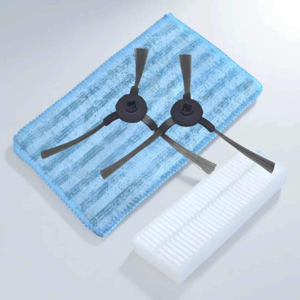 KIT Escovas Filtro E Pano Mop compatível Para Robô Aspirador Mondial Fast Clean Plus Rb03