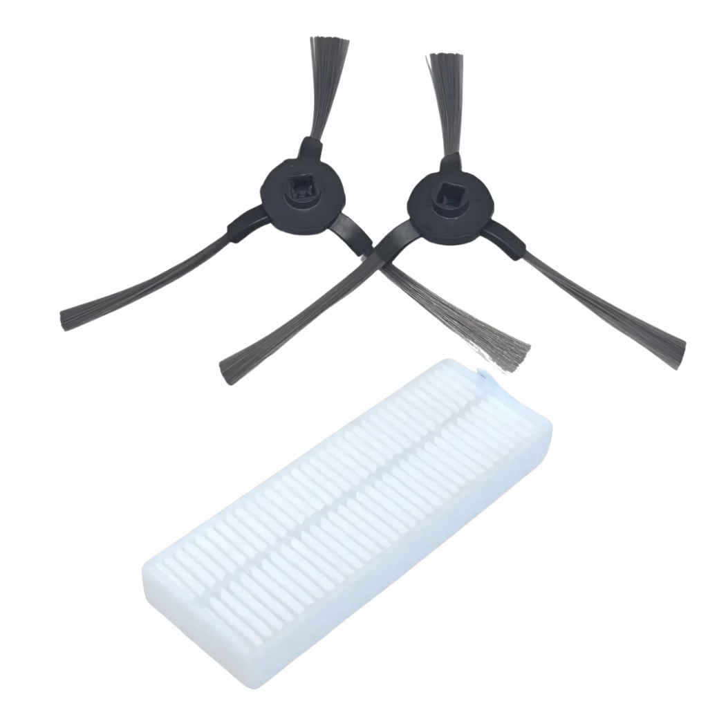 KIT Escovas E Filtro Compatível Para Robô Aspirador Mondial Fast Clean Plus Rb03