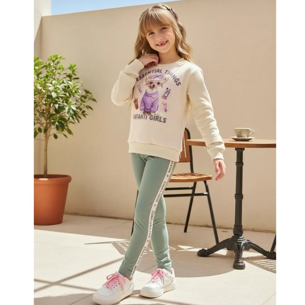 Conjunto Infanti Infantil Blusa em Moletom E Legging em Termoskin