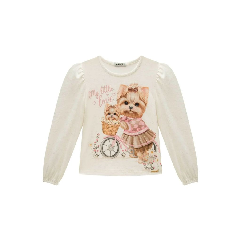 Blusa Menina Manga Longa Malha Comfy Estampada Infanti