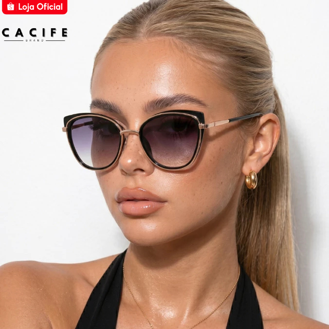 Óculos de Sol Jade Gatinho Armação Premium Vintage Clássico Retrô Blogueira uv400 Feminino