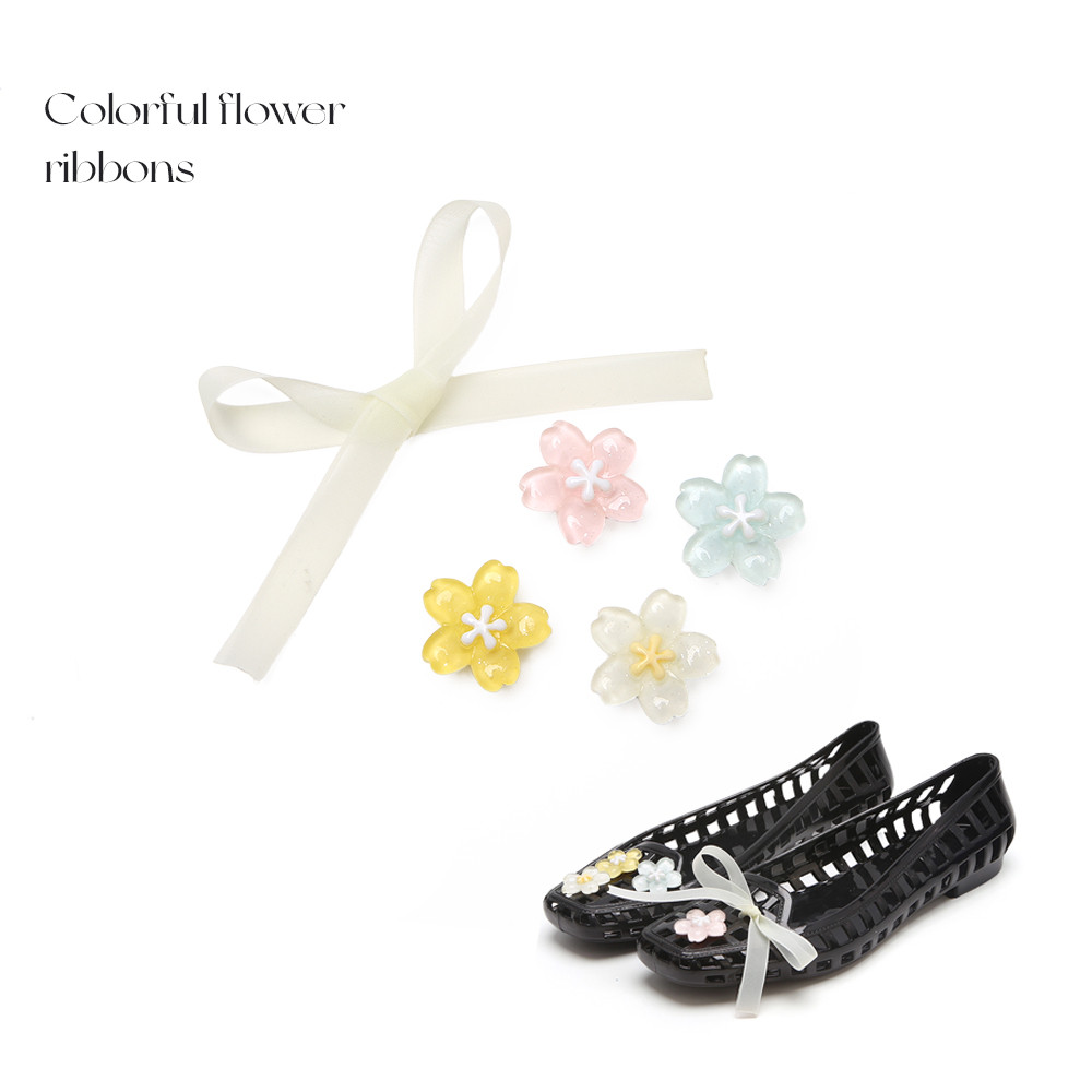 Estilo de fadas buraco sapato fivela All-Match influenciador sapatos diy decoração moda doce flores coloridas acessórios