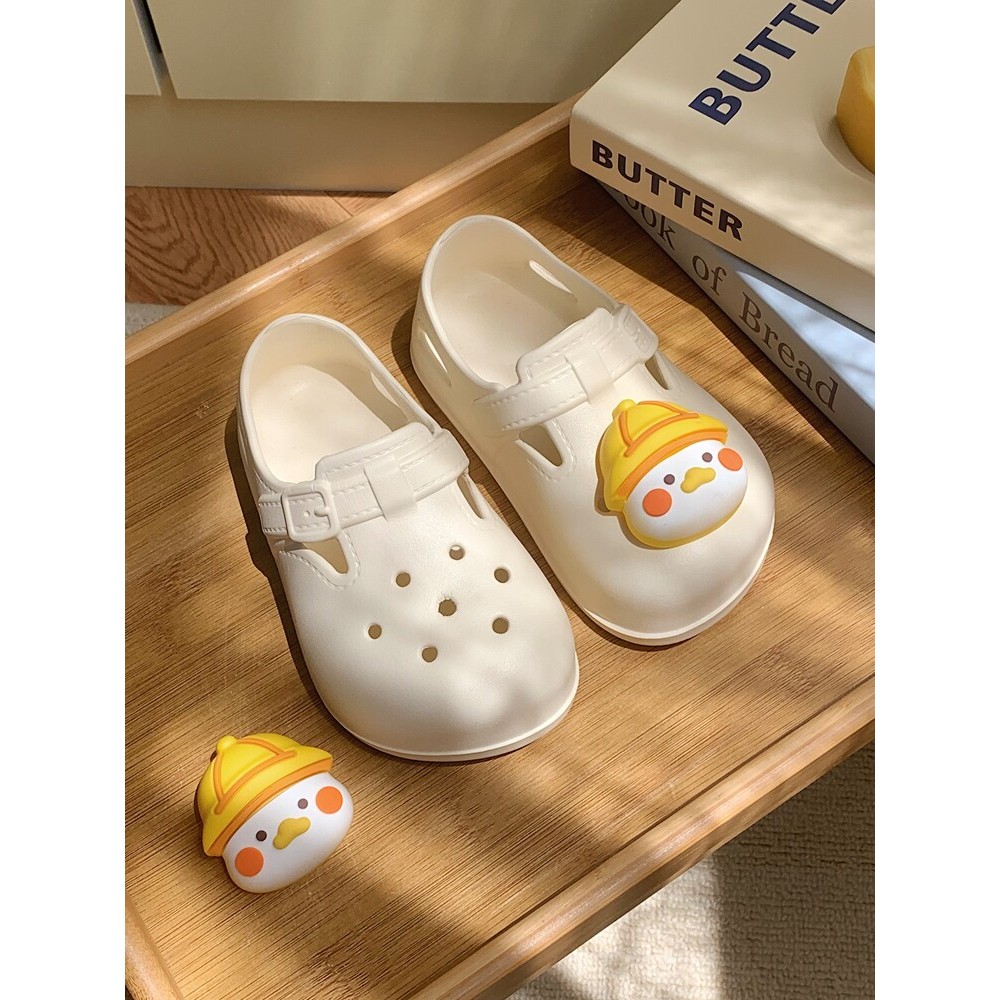 Influenciador bonito pequeno pato crianças buraco sapatos casuais antiderrapante sola macia All-match verão meninos meni