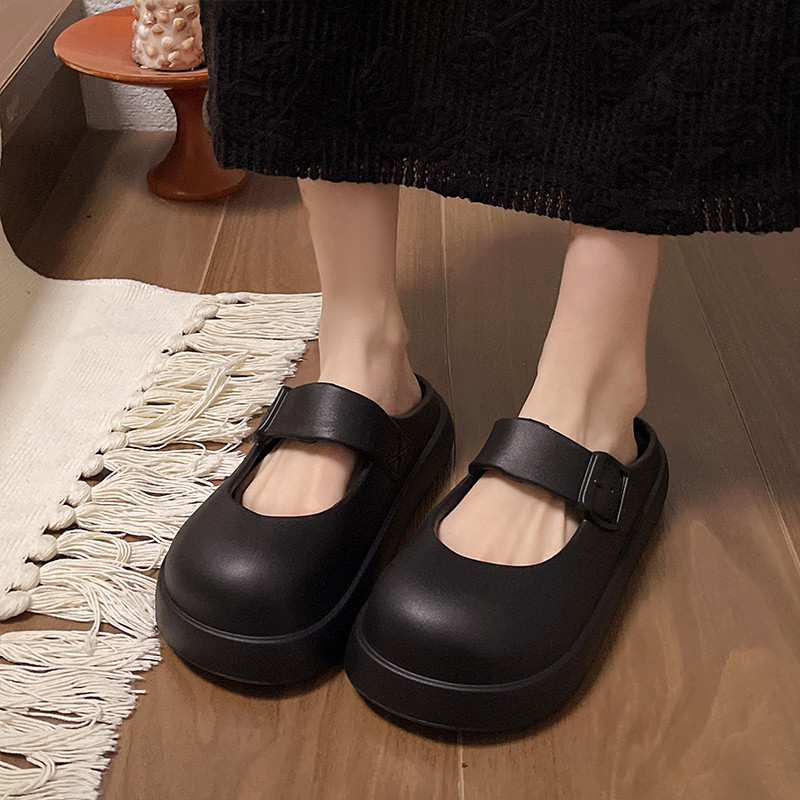 Mary Jane Baotou buraco sapatos femininos verão moda influenciador Casual eva antiderrapante pisando na merda sandálias