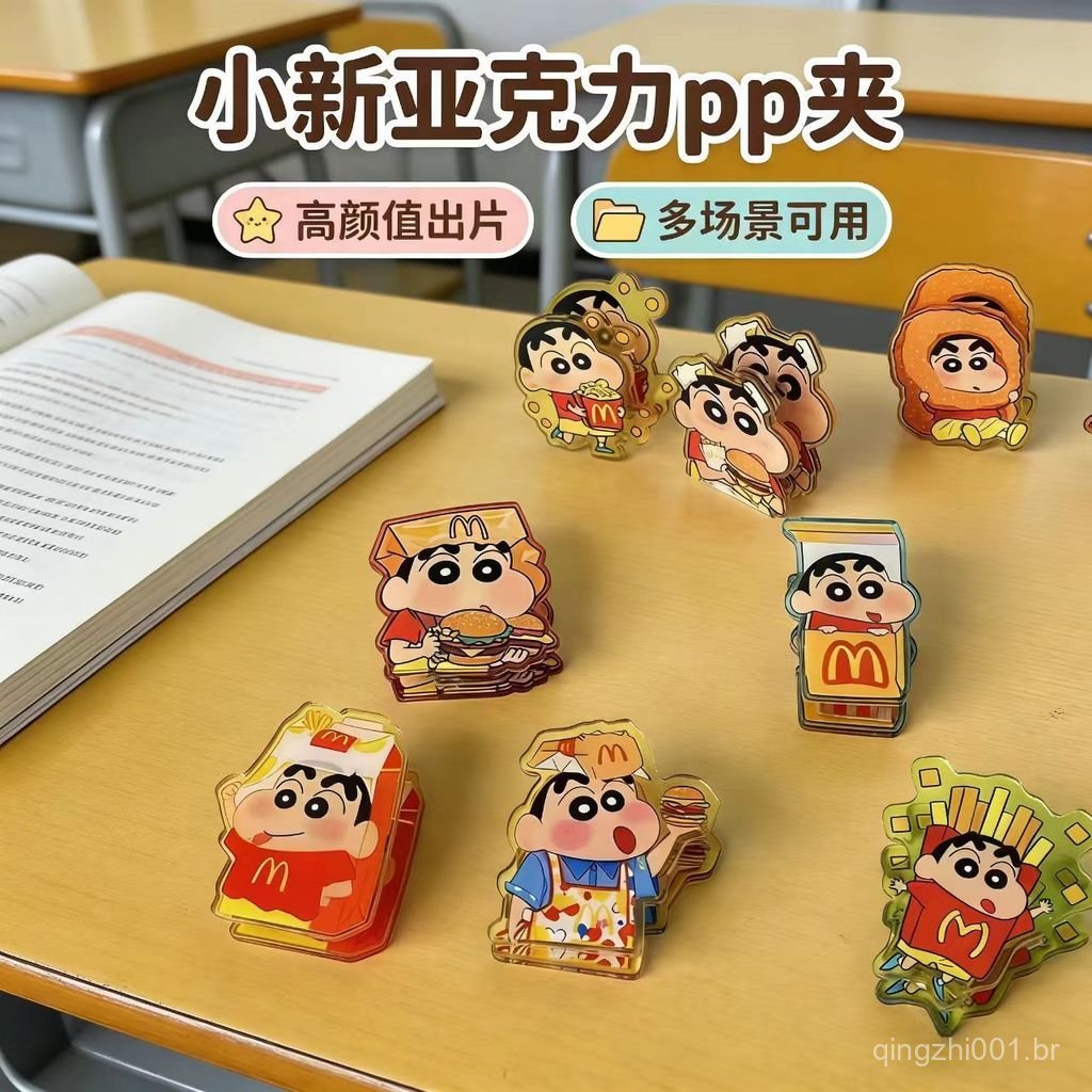 Porta-Notas de Acrílico Crayon Shin-chan McDonald's, Presente de Papelaria de Desenho Animado para Estudantes, Decoração