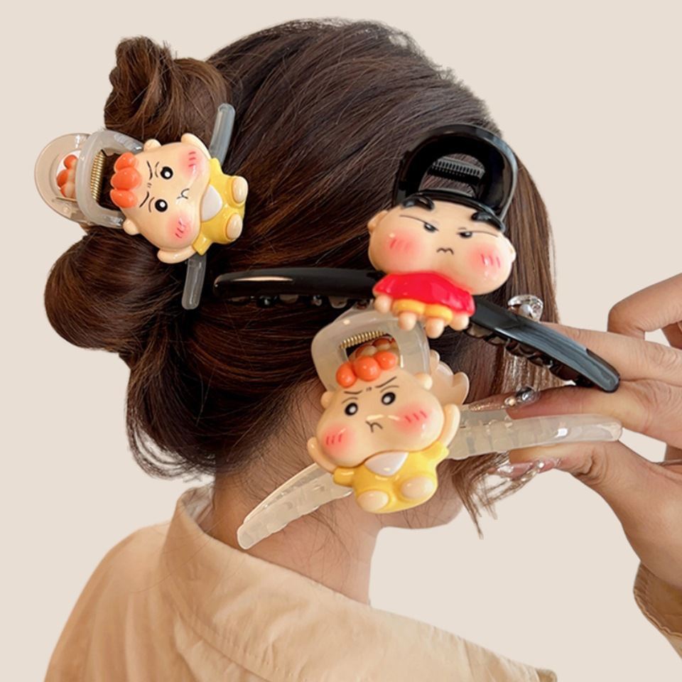 2024 novo estilo dos desenhos animados clipe Crayon Shin-Chan grampo de cabelo doce feminino cabeça traseira cabelo tuba