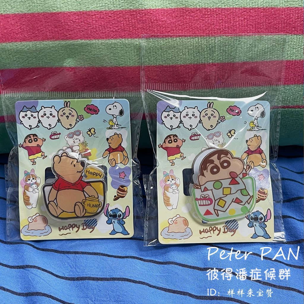 Winnie the Pooh Pooh Pooh Crayon Shin-Chan Acrílico Notebook Clipe Teste Clipe de armazenamento de papel Clipe multifunc