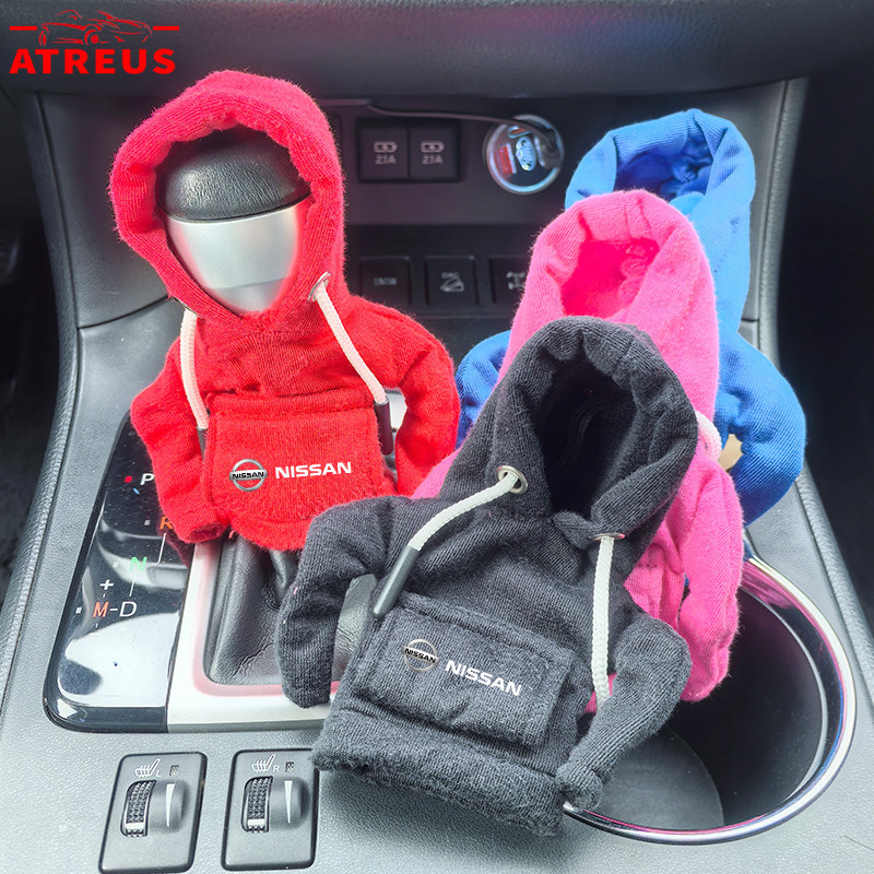 Nissan Tampa Da Alavanca De Câmbio Do Carro Hooded Sweatshirt Carro Gear Shift Knob Cover Car Shift Lever Decoração Para Nissan Kicks Versa Tiida March Sentra Livina GTR