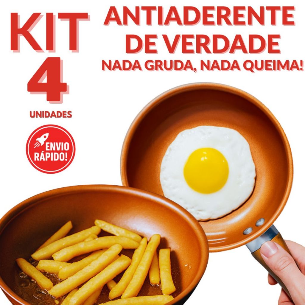 Frigideira Premium Antiaderente Não Gruda Fritura Sem Óleo Ovo Carne Panqueca Lanchonete Restaurante