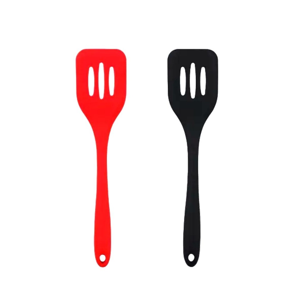 Espátula De Silicone Chapeiro Vazada Fritura 29cm Não Risca Panela