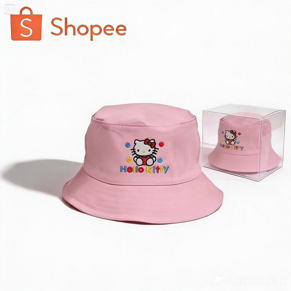 Chapéu Bucket Infantil Hello Kitty Rosa Colors | 3 aos 10 Anos, Confortável e Divertido
