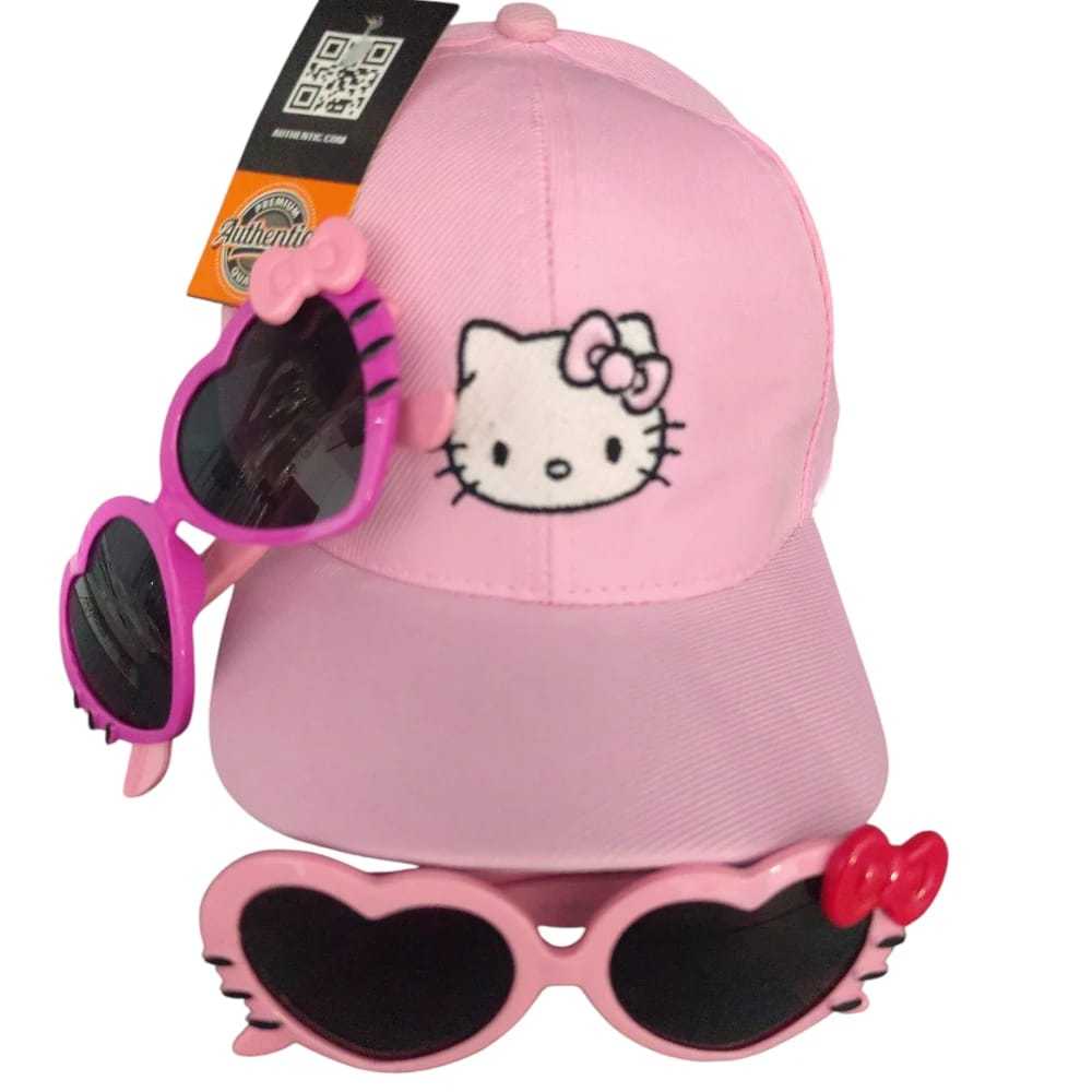 Boné Infantil de Aba Curva Bordado alto relevo da Hello Kitty + Oculos Infantil Barato