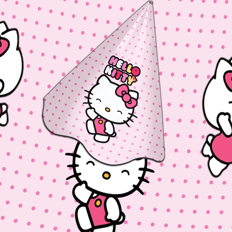 🎉Kit's 15 chapeuzinhos Lembrancinha No Tema HELLO KITTY ROSA P/ Aniversario Envio Já