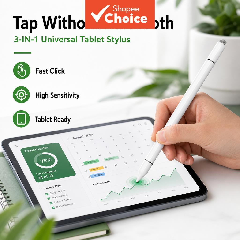 Caneta 3 em 1 magnética universal para telas capacitivas, compatível com Android, iOS, iPhone, iPad e tablets; ideal