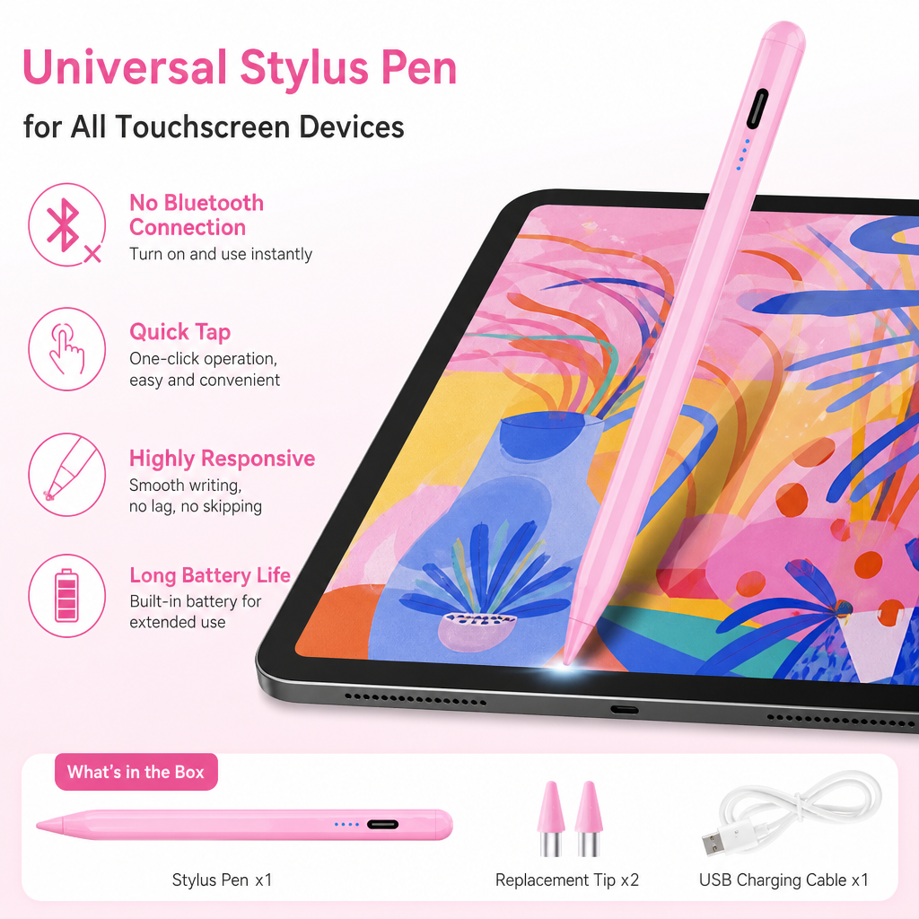 Caneta Universal Stylus para Android Caneta Touch para iPhone Caneta Capacitiva para Tablet Xiaomi Samsung Z Fold 6