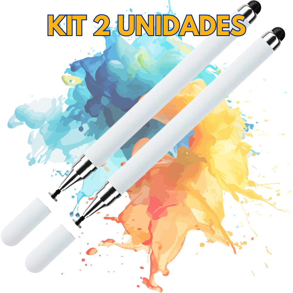 Caneta Universal Stylus para Tablet KIT 2 Lápis Capacitivo de Tela Sensível ao Toque Ponta de Borracha Para iPad iPhone
