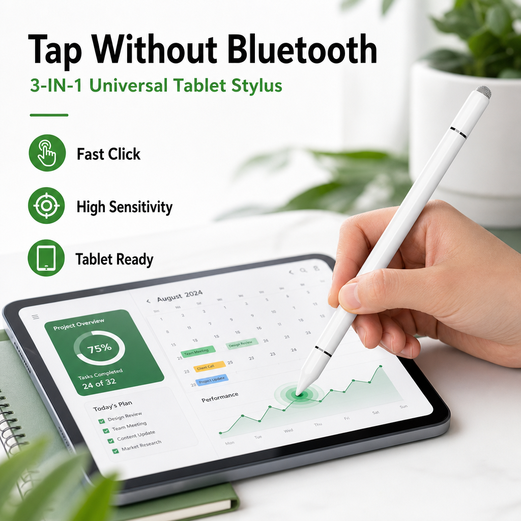 Caneta Stylus Universal Magnética 3 em 1 2026 para Tela Capacitiva Android iOS iPhone iPad Tablet