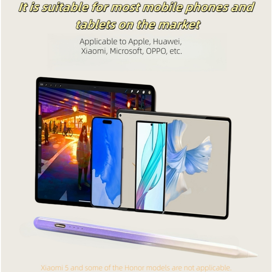 Caneta stylus universal totalmente compatível para iPhone, iPad, celulares Android, tablets e telas capacitivas