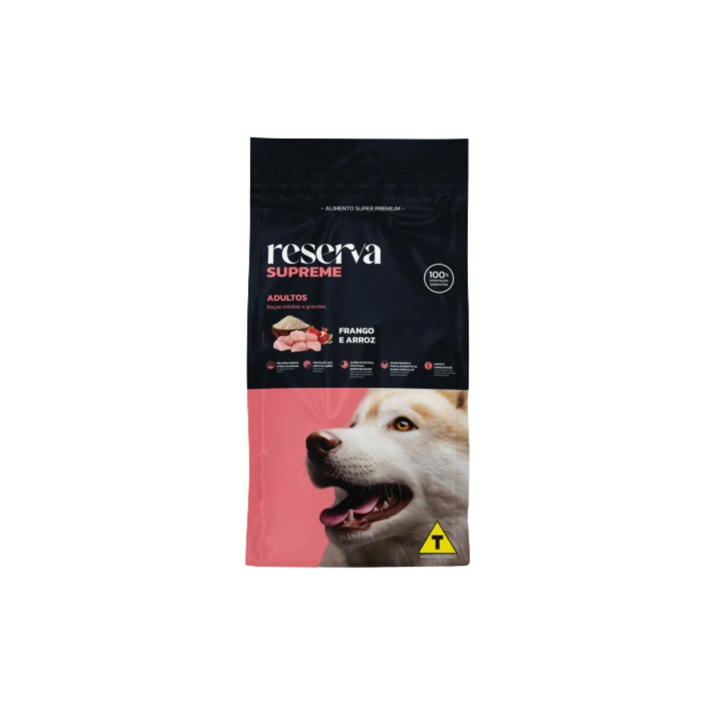 Ração Reserva Supreme Cães Adultos Raças Médias e Grandes Frango e Arroz 15kg