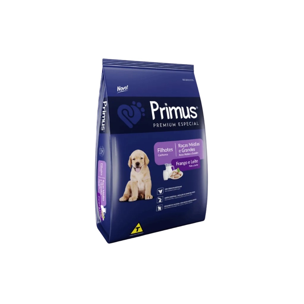 Ração Primus Cães Filhotes Raças Médias e Grandes 15kg - Nutrição Completa