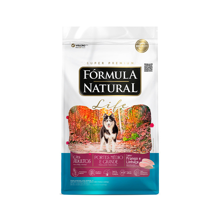 Ração Formula Natural Life Cães Adultos Raças Médias Grandes 15kg