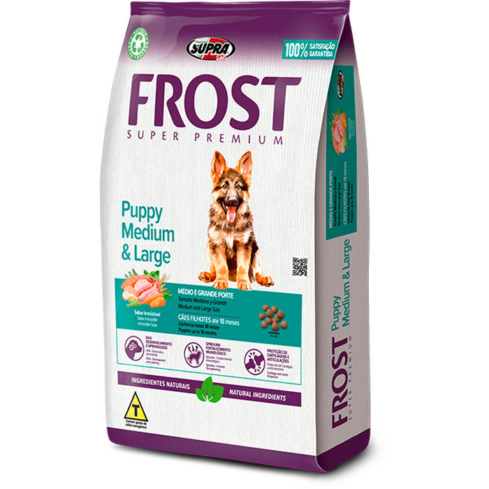 Raçao Frost Puppy Medium e Large 15KG Filhotes Raças Médias e Grandes