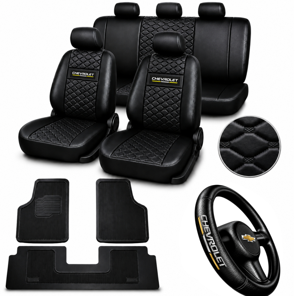 kit Capa De Banco Em Couro Automotivo Couro CHEVROLET GM BOLT COBALT JOY AGILE KADET EQUINOX CRUZE