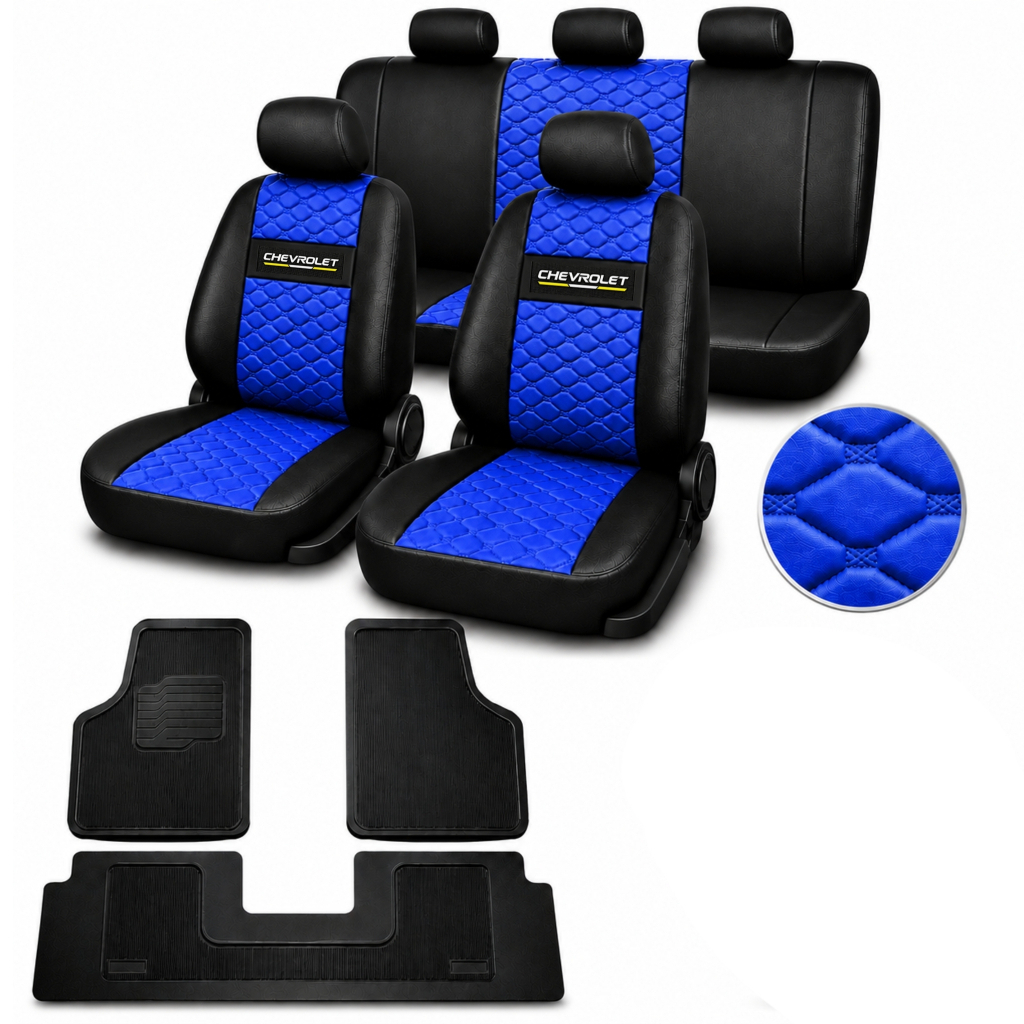 Capa De Banco Couro Automotivo Couro CHEVROLET GM BOLT COBALT JOY AGILE KADET CRUZE + tapete 3 pçs