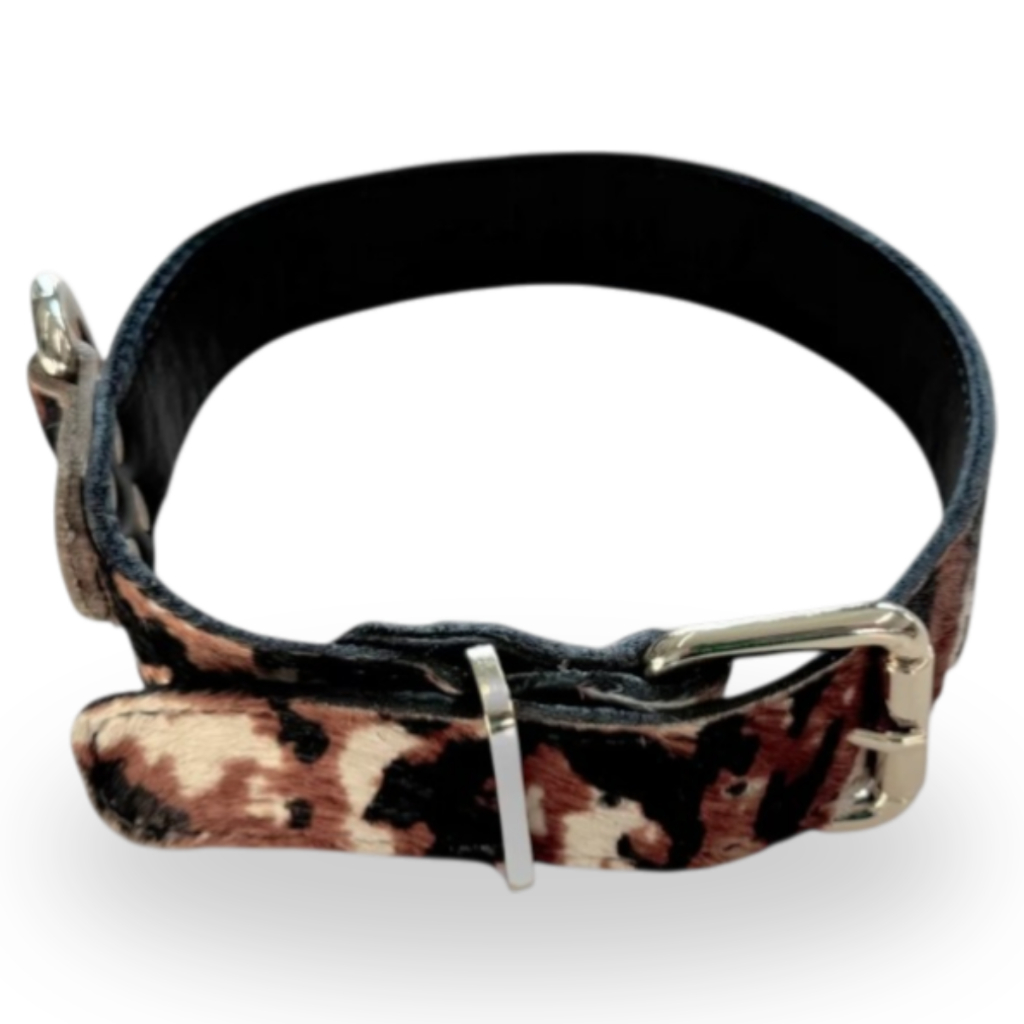 Coleira De Couro Legítimo Pet Cher Bolt Camuflado Premium Cães