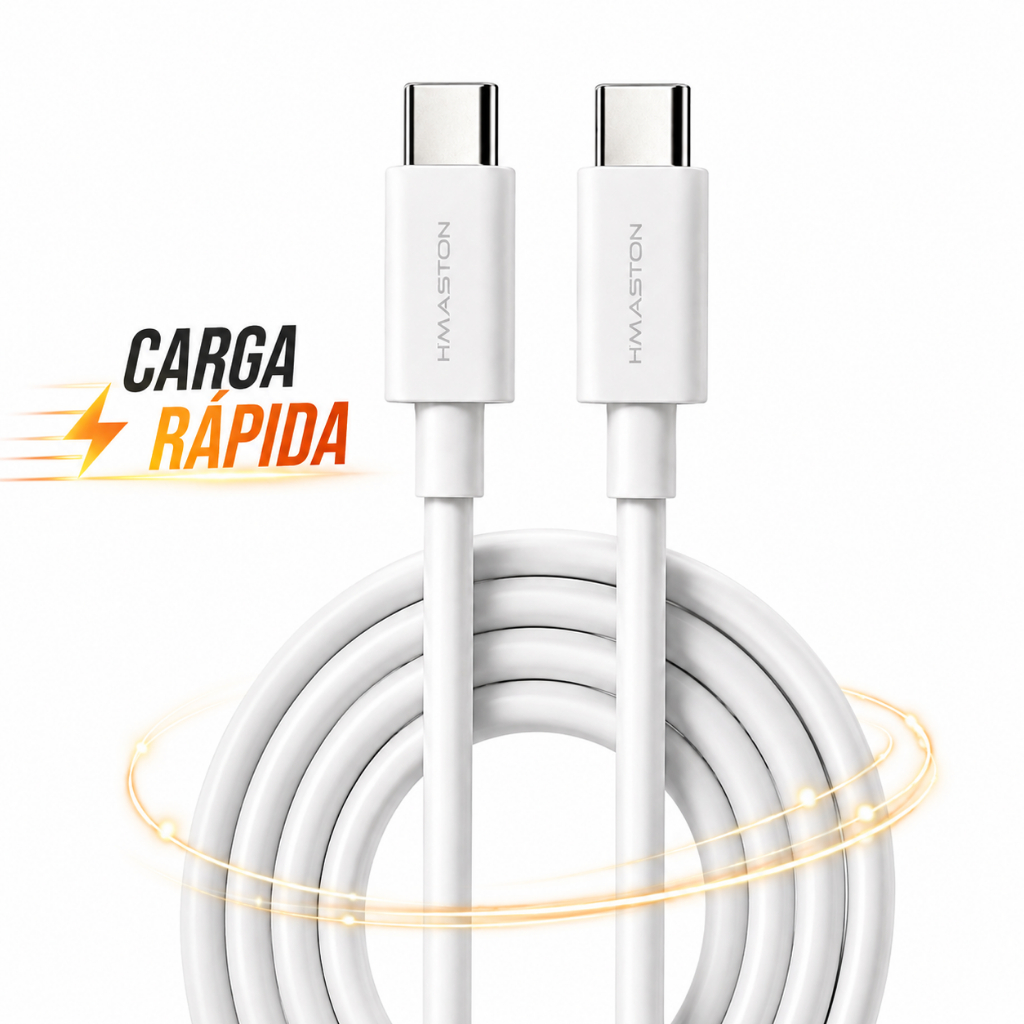 Cabo USB Tipo C para Tipo C 3A Turbo Fast Charge 1,5m Carregamento Super Rápido 1 Metro Android Iphone H'Maston H88-4