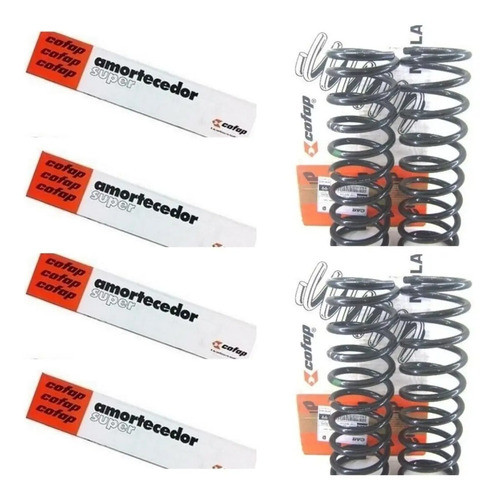 Kit 4 Amortecedor + 4 Mola Gol G2 2 Portas Sem Ar Condicionado Cofap