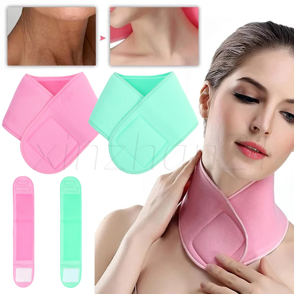 Faixa De Pescoço Antirrugas-Ferramentas De Beleza Para Cuidados Com A Pele-Reduz Linhas Finas-Cinto Hidratante Nutritivo Levantamento Em Gel De Silicone Alça Enfermagem-Máscara SPA Reutilizável