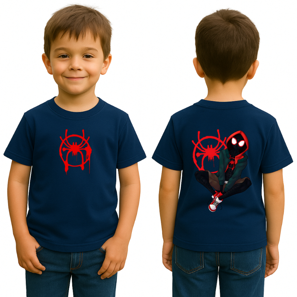 Camiseta Menino Infantil Homem Aranha Miles Morales Camisa 100% Algodão Streetwear Envio Rápido