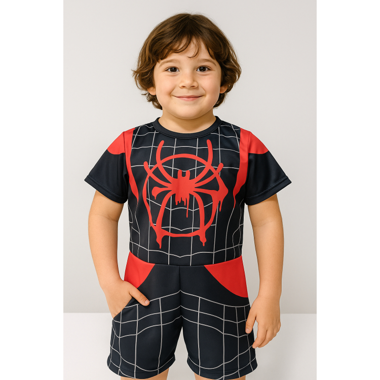 Fantasia infantil menino com Mascara, Heroi Homem Aranha (Miles Morales) Festa, Aniversário