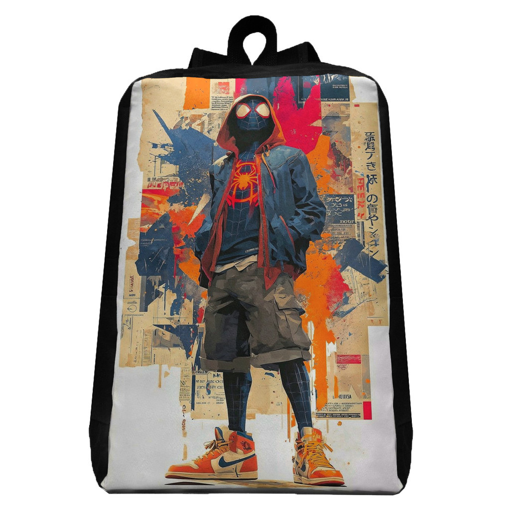 Mochila Miles Morales Homem Aranha Anime Menina e Menino Infantil Volta às Aulas