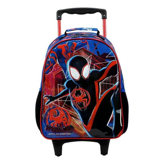 Mochila De Rodinhas Escolar Infantil Homem Aranha Miles Morales R2 Xeryus Original