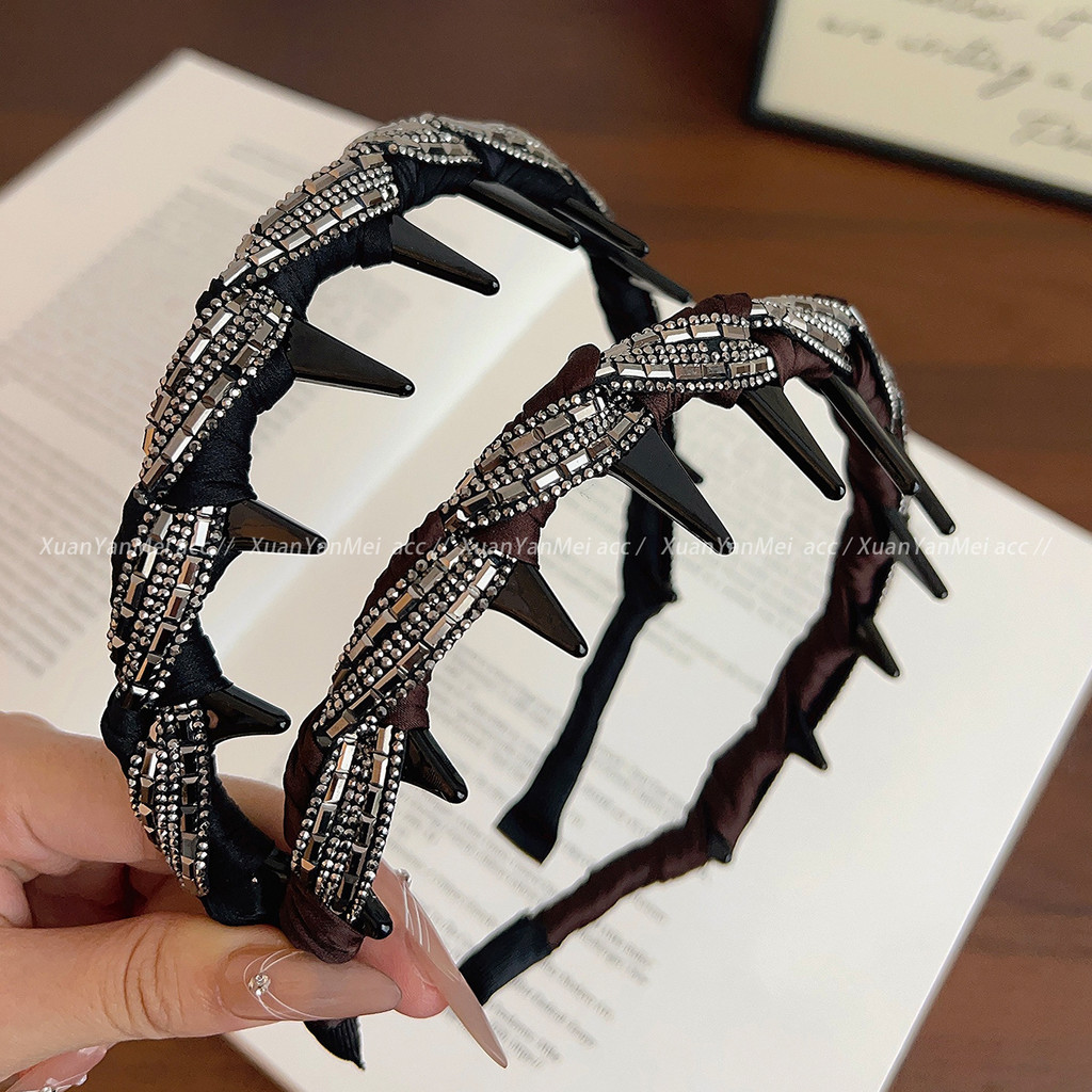 Super piscando strass bandana feminina high-End sentir fragmentado lavagem de cabelo rosto bandana com dente antiderrapa