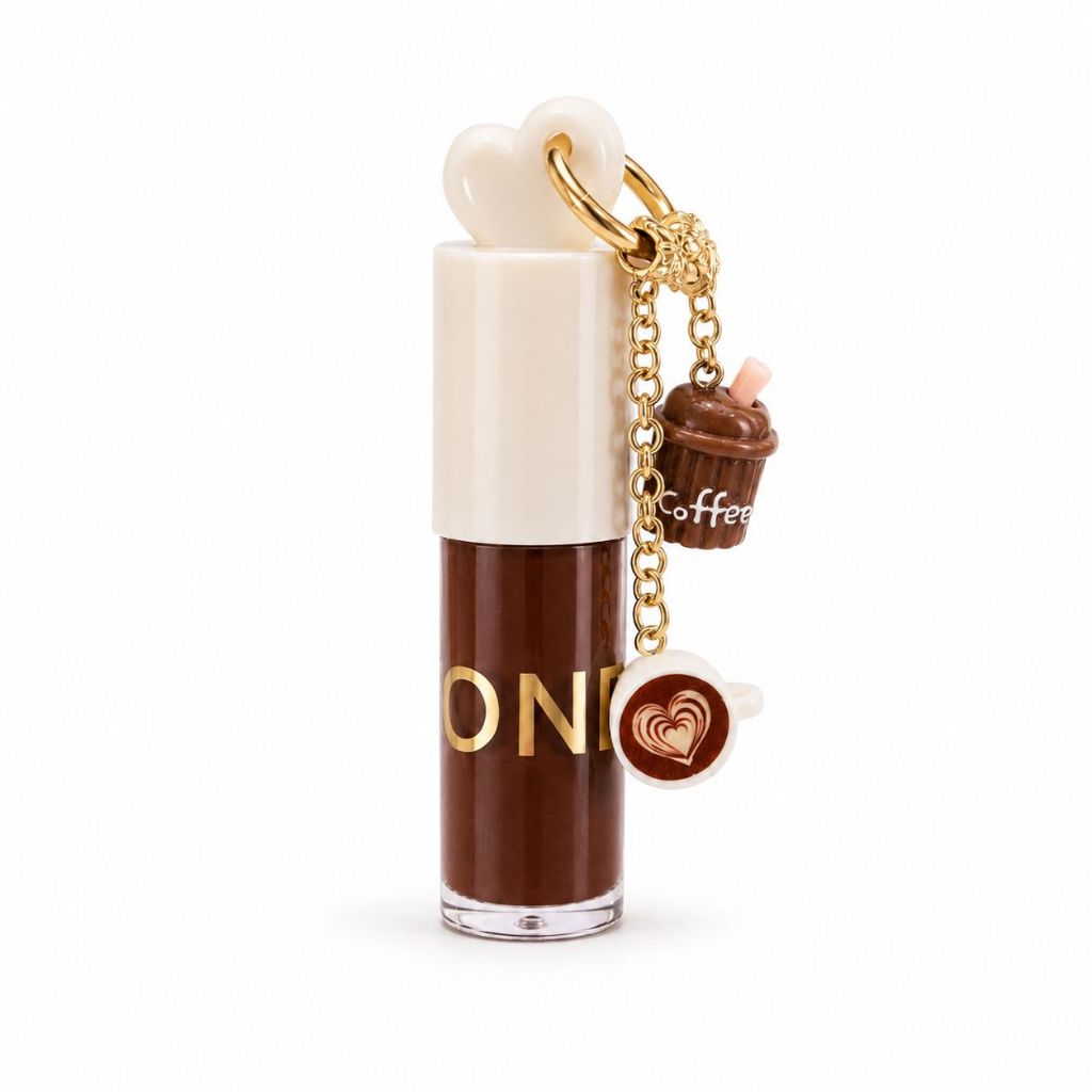 Gloss Labial Chocolate com Chaveiro Fofo Lip Oil Brilho Hidratante Cheiro Infantil