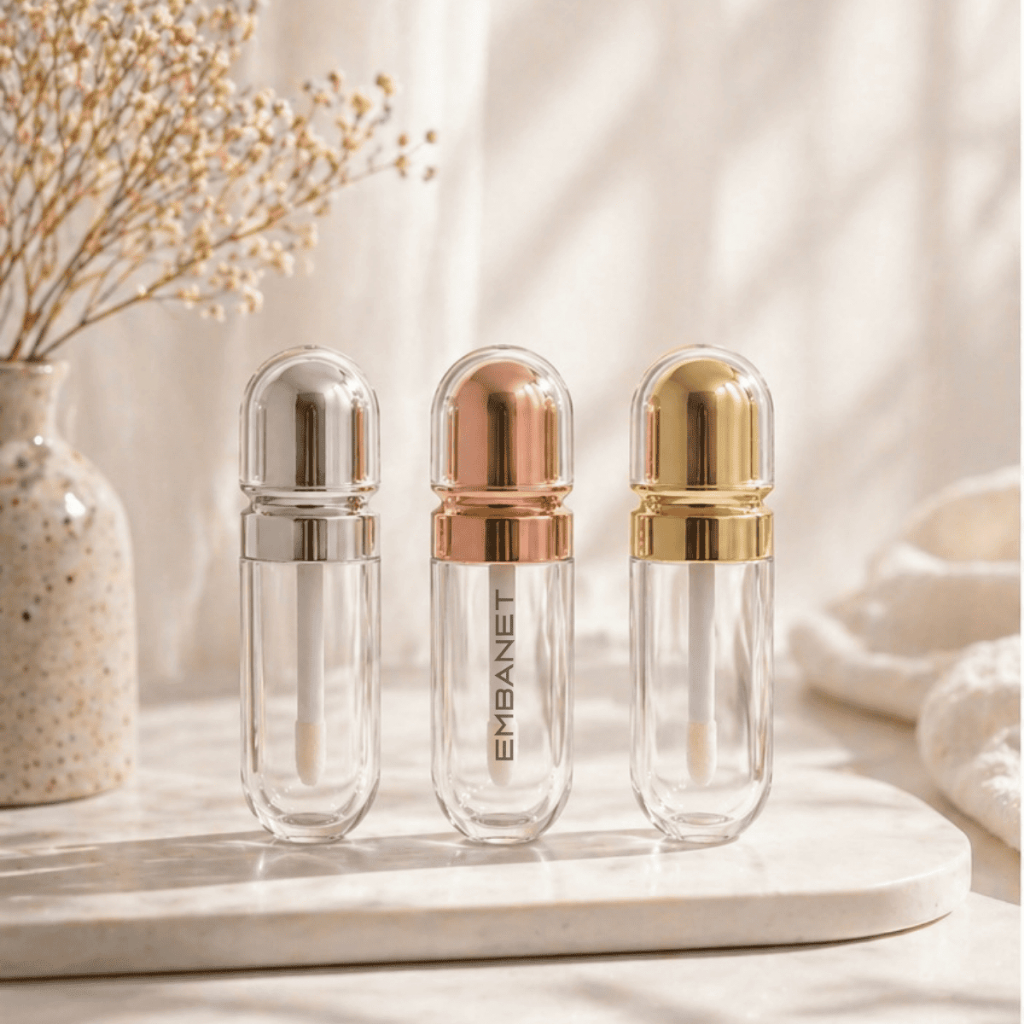 Frasco Gloss Lip Oil Brilho Labial Balm Oval Achatado 8ml 5u
