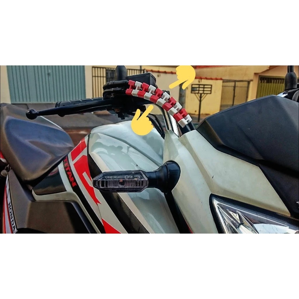 Kit 10 -Clip Decorativo para Cabo Fio de Moto Pecinha Escolha sua cor - Adaptador Suporte Clip Hashi